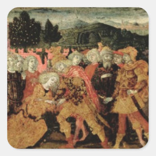 The Return of Ulysses, cassone panel, Sienese Square Sticker