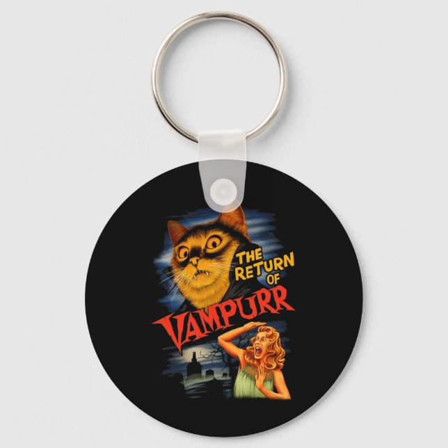 The Return Of Vampurr Funny Cat  Key Ring (Front)