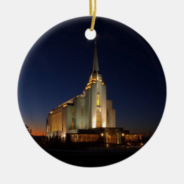 The Rexburg LDS Temple Ceramic Tree Decoration (Front)