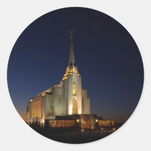 The Rexburg LDS Temple Classic Round Sticker