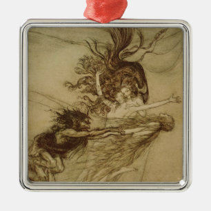 The Rhinemaidens teasing Alberich Metal Tree Decoration