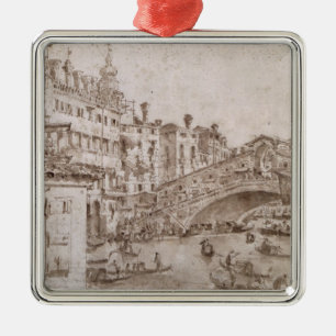 The Rialto Bridge, Venice Metal Tree Decoration