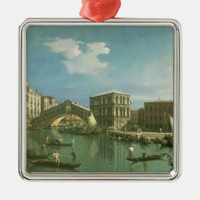 The Rialto Bridge, Venice Metal Tree Decoration (Front)