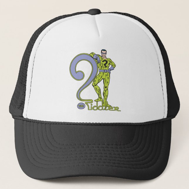 The Riddler & Logo Green Trucker Hat (Front)