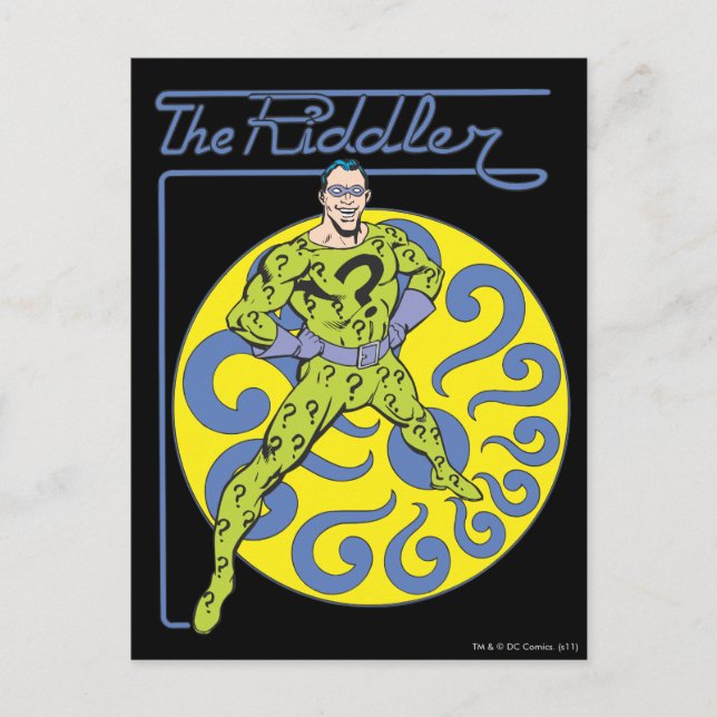 The Riddler & Logo Purple Postcard (Front)
