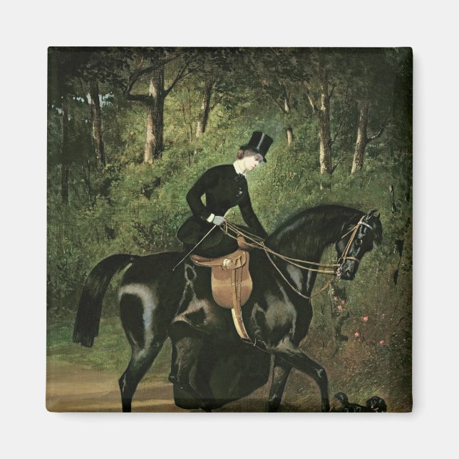 The Rider Kipler on her Black Mare Magnet (Front)