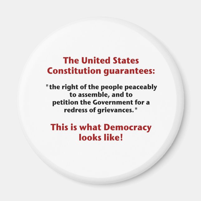 The Right to Assemble - What Democracy Looks Like Magnet (Front)