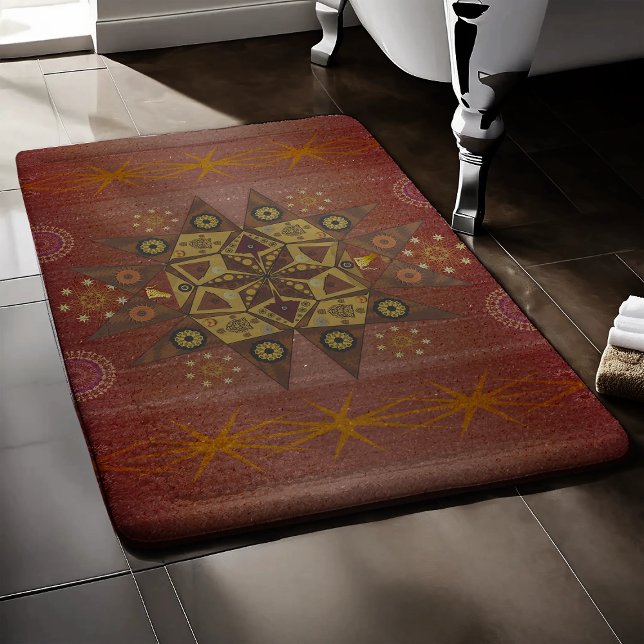 The righteousness protector of Geo tantrum mandala Bath Mat (Creator Uploaded)