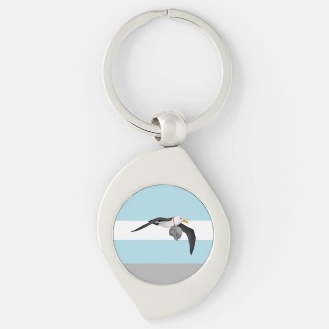 The Rime of the Ancient Mariner Albatross Skull Key Ring (Front)