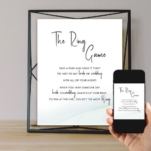 The Ring Game Bridal Shower Soft Green Wash Poster