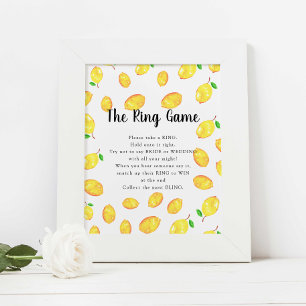 The Ring Game Lemon Bridal Shower Main Squeeze Poster