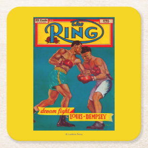 The Ring Magazine Cover Square Paper Coaster