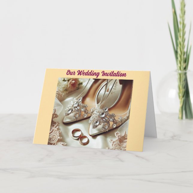 The Ring & Shoe Wedding Invite (Front)