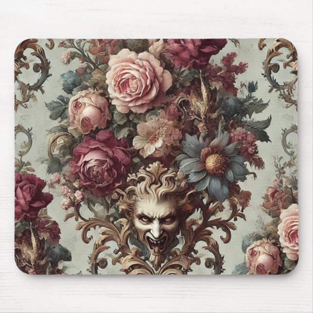 🌺 The Riot to Bloom – Gothic Victorian Mouse Pad (Front)