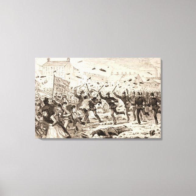 The Riots in Belfast Canvas Print (Front)