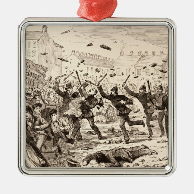 The Riots in Belfast Metal Tree Decoration (Front)