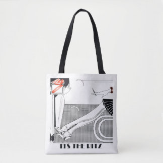 The Ritz 1920 Style Art Deco Design Black & White Tote Bag
