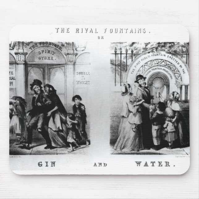 The Rival Fountains or Gin and Water Mouse Pad (Front)