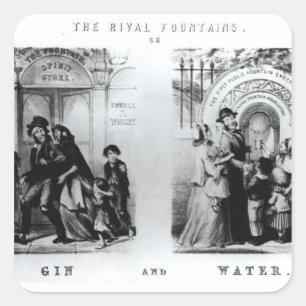 The Rival Fountains or Gin and Water Square Sticker