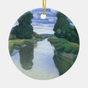 The River at Berville by Felix Vallotton Ceramic Tree Decoration