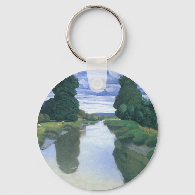 The River at Berville by Felix Vallotton, Fine Art Key Ring (Front)