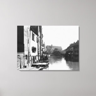 The River Gera at Erfurt, Thiringia, c.1910 Canvas Print