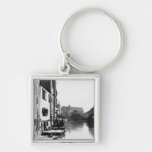 The River Gera at Erfurt, Thiringia, c.1910 Key Ring