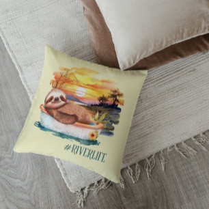 The River Life Sloth   Cute  Cushion
