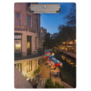 The Riverwalk At Dusk In Downtown San Antonio 2 Clipboard