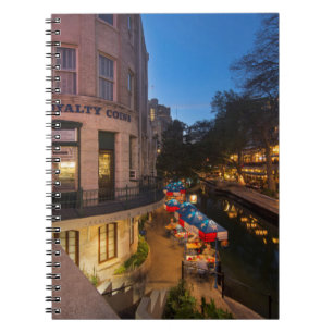 The Riverwalk At Dusk In Downtown San Antonio 2 Spiral Notebook