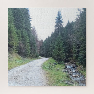The Road Between Pines - Wild Nature Romania Jigsaw Puzzle