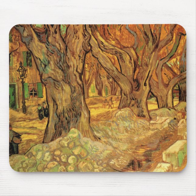 The Road Menders by Vincent van Gogh Mouse Pad (Front)
