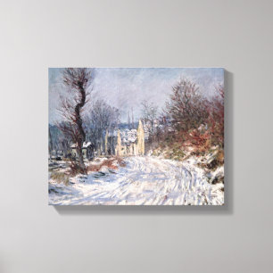 The Road to Giverny, Winter, 1885 Canvas Print