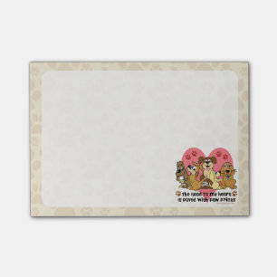 The Road To My Heart Dog Paw Prints Post-it Notes