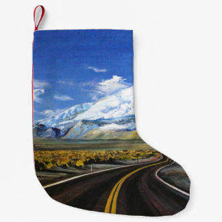 the road to the mountains oil paintingasphalt,autu small christmas stocking