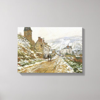 The Road to Vetheuil in Winter by Monet Wrapped Ca Canvas Print