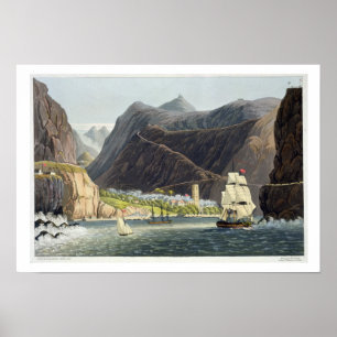 The Roads, St. Helena, engraved by Robert Havell ( Poster