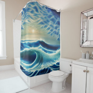 The Roar of the Blue Sea Shower Curtain