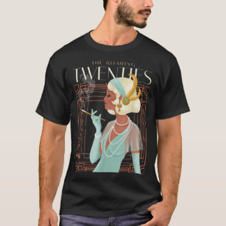 The Roaring Twenties 1920s Smoking Flapper Girl T-Shirt