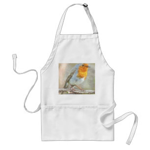 The Robin Is A Gabriel Watercolor Standard Apron