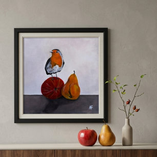 The Robin's Fleeting Visit Painting by Alfred Fox Canvas Print