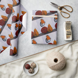 The Robin's Fleeting Visit Painting by Alfred Fox Wrapping Paper