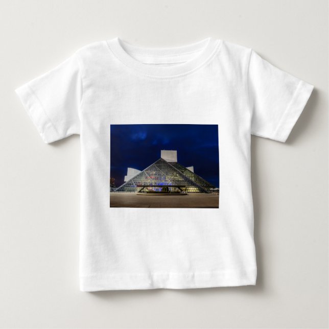 The Rock and Roll Hall of Fame at Dusk Baby T-Shirt (Front)