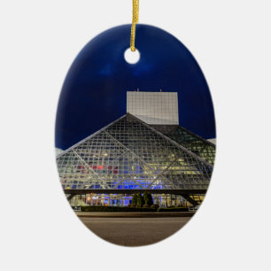 The Rock and Roll Hall of Fame at Dusk Ceramic Tree Decoration