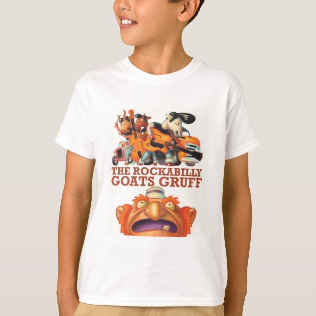 The Rockabilly Goats Gruff - Goats and Troll T-Shirt (Front)