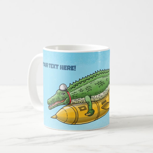 The Rocket Crocodile Coffee Mug (Front Left)