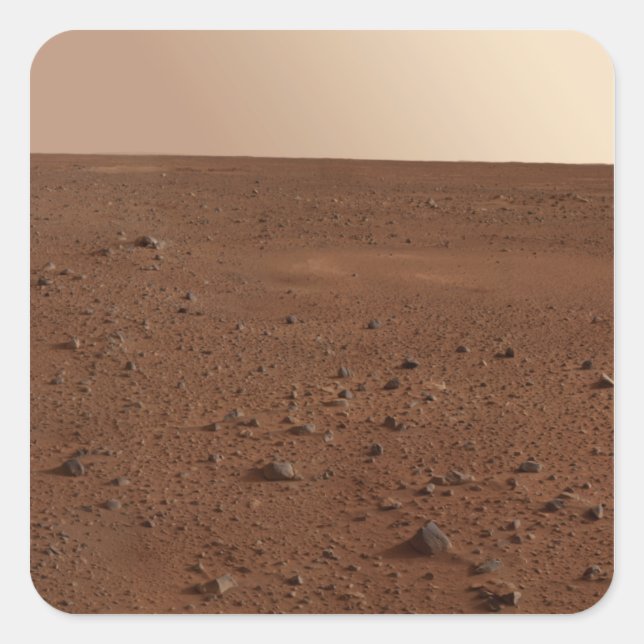 The rocky surface of Mars Square Sticker (Front)