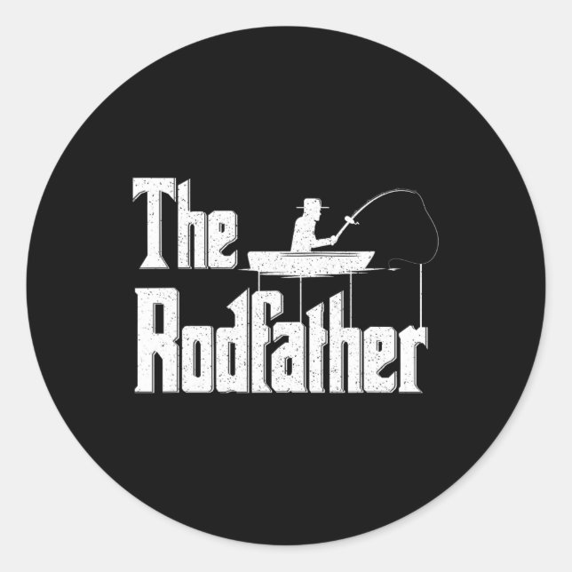 The Rodfather Funny Fishing Dad Gift  Classic Round Sticker (Front)