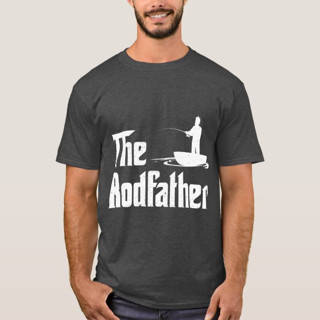 The Rodfather Funny Fishing for Fisherman Gift T-Shirt (Front)