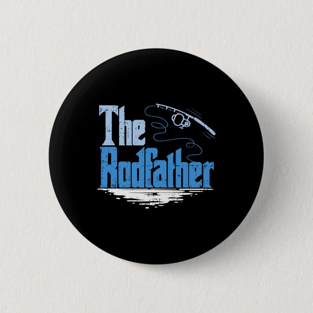The Rodfather Funny Fishing Parody  6 Cm Round Badge (Front)